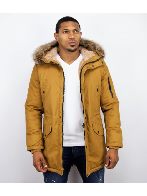 Enos Lange winterjas met bontkraag CA-7023GL | CA-7105GL large