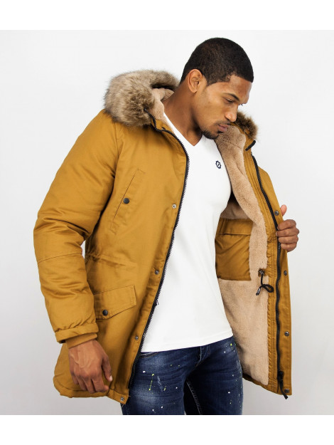 Enos Lange winterjas met bontkraag CA-7023GL | CA-7105GL large