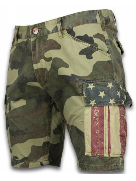 Bread & Buttons Korte broeken slim fit camouflage shorts 3717#LG large