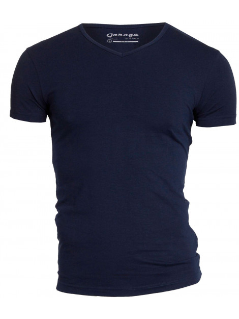 Garage Basis t-shirt v-hals bodyfit blauw 202-400 large