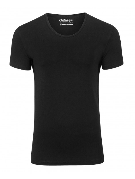 Garage Basis t-shirt diepe ronde hals bodyfit zwart 205-200 large