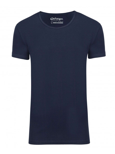 Garage Basis t-shirt diepe ronde hals bodyfit blauw 205-400 large