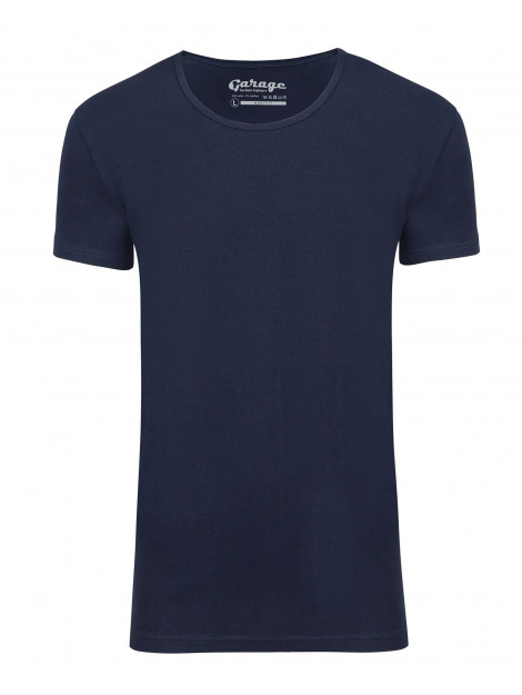 Garage Basis t-shirt diepe ronde hals bodyfit blauw 205-400 large