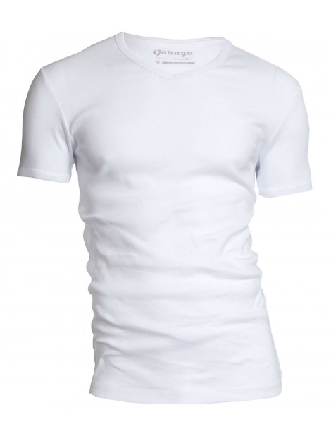 Garage Basis t-shirt v-hals semi bodyfit wit 302-100 large