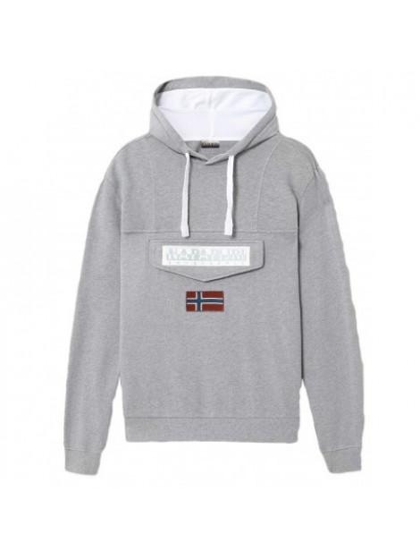 Napapijri Trui men burgee summer 2 medium grey melange s Napapijri Sweater Burgee Grey Logo NP0A4EAV1601 order online