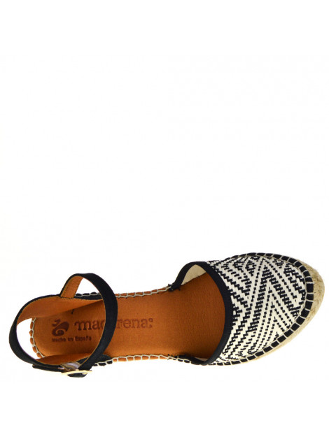 Macarena espadrilles sleehak wit/zwart - Mary Jane Schoenenboetiek