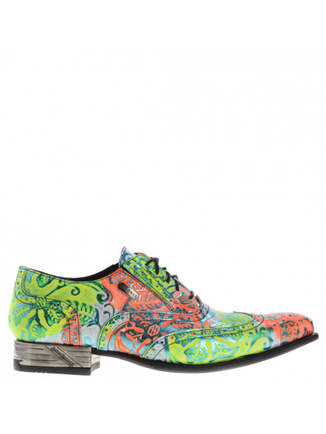 Mascolori Heren Veterschoenen Blauw combi bloemen stip veterschoen | Van  den Assem