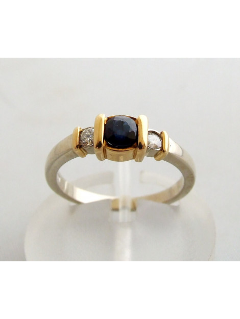 Christian Bicolor gouden ring met diamant en saffier 8383-0935JC large