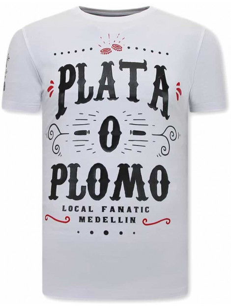 Local Fanatic Narcos plata o plomo t-shirt 11-6461 large