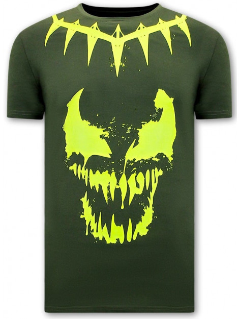 Local Fanatic T-shirts met print venom face neon 11-6423 large
