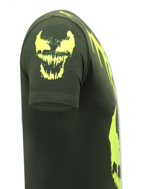 Local Fanatic T-shirts met print venom face neon 11-6423 large