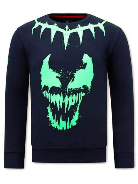 Local Fanatic Sweater met print venom face neon 11-6424 large