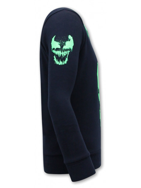 Local Fanatic Sweater met print venom face neon 11-6424 large