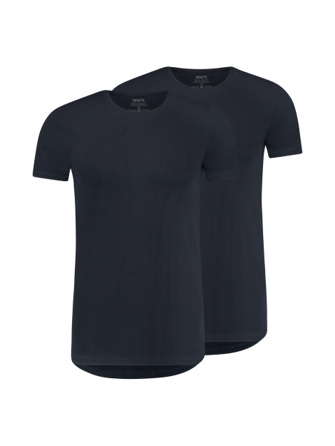 MWTS T-shirt ronde hals slim fit blauw 2-pack 7448152449446 large