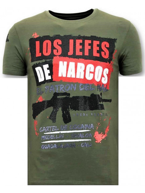 Local Fanatic T-shirt rhinestone los jefes de narcos 11-6372G large