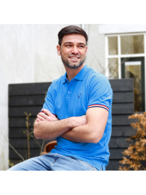 Q1905 Polo shirt bloemendaal kobalt QM2311022-601-1 large