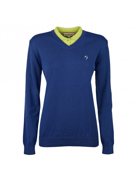 Q1905 Trui v-neck rosewood skydiver / lime navy QW23710463040-612-1 large