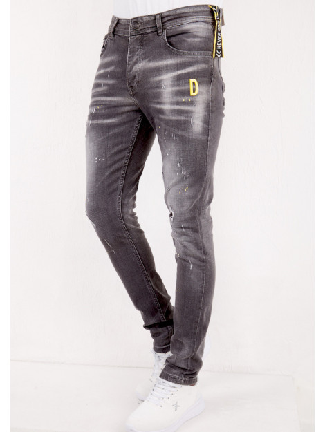 True Rise Paint splatter jeans designer slim dc D&C-013 large