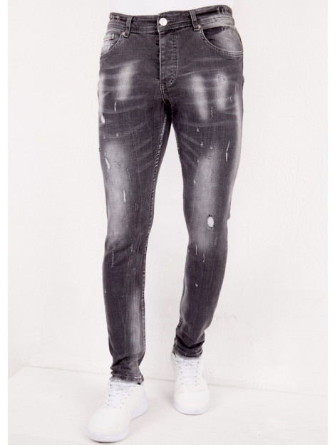 True Rise Slim fit jeans met scheuren slm DP-SLM-40 large