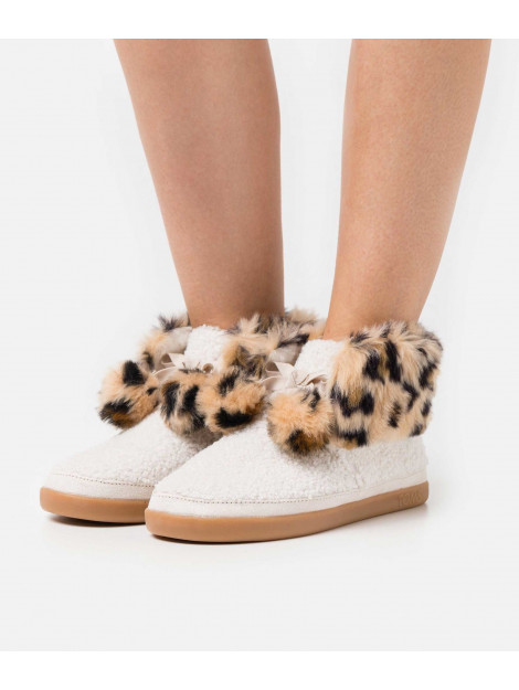 Toms Celeste natural faux shearling/ leopard pantoffel 10016795 large