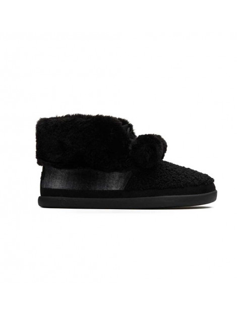 Toms Celeste black faux shearling plaid pantoffel 10016814 large