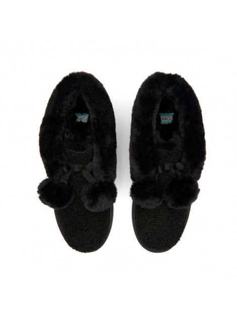 Toms Celeste black faux shearling plaid pantoffel 10016814 large