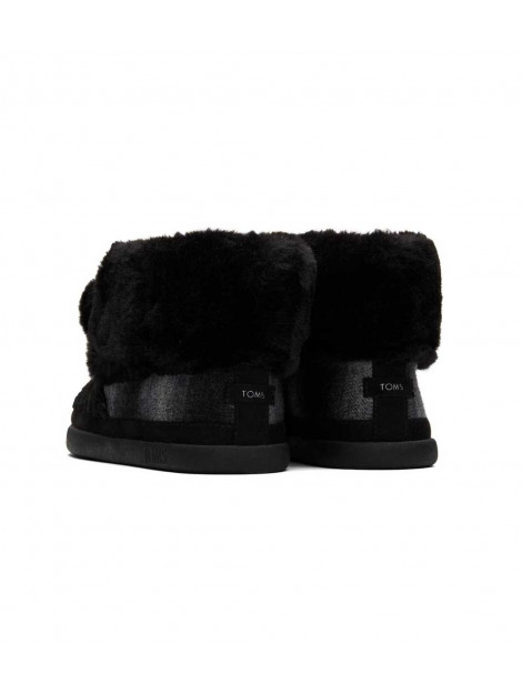 Toms Celeste black faux shearling plaid pantoffel 10016814 large