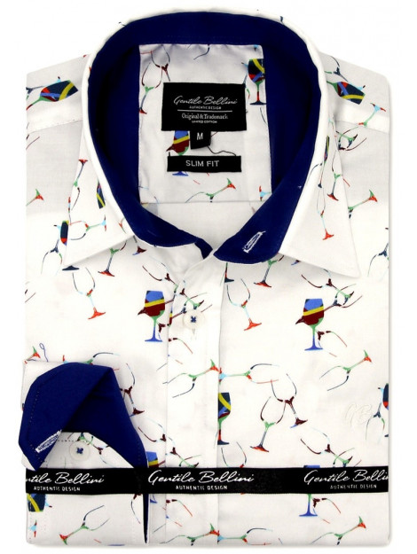 Gentile Bellini Satijnen met print slim fit 3105 large