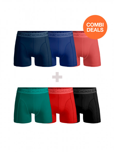 Muchachomalo Men 3-pack + 3-pack boxers shorts solid CDSOL482-483nl_nl large