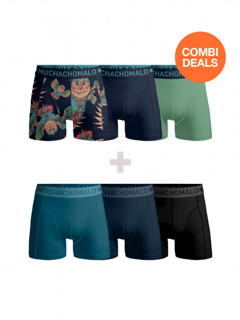 Muchachomalo Men 3-pack + 3-pack boxer shorts /solid CDSOL481-OUTL11nl_nl large