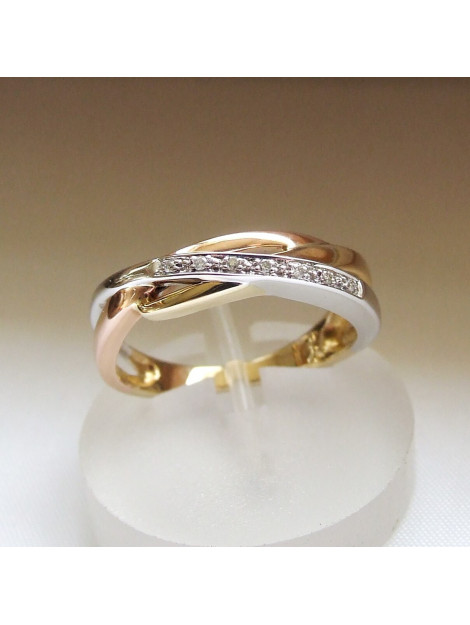 Christian Gouden tricolor ring met diamanten 094C2-3234JC large