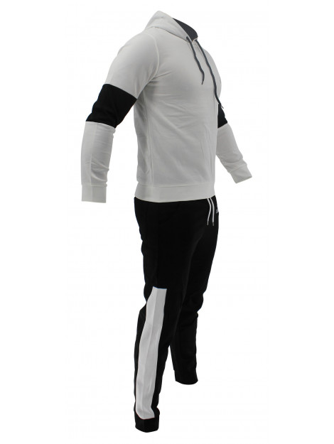Legend Sports Functioneel joggingpak heren/dames wit & zwart polyester Y4830012WHITEBLACKSUITES large