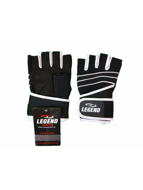 Legend Sports Fitness handschoenen heren/dames zwart legend grip FG01ZW00M large