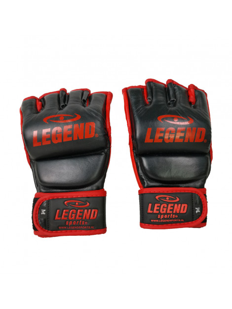 Legend Sports Bokszak / mma handschoenen heren/dames zwart-rood leer PMMA02RDM large