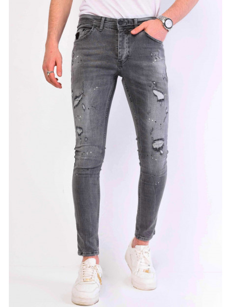 Local Fanatic Spijkerbroek verfspatten slim fit 1064 LF-DNM-1064 large Local Fanatic Spijkerbroek verfspatten slim fit 1064 LF-DNM-1064 large