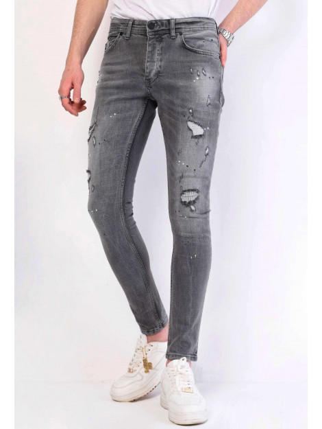 Local Fanatic Spijkerbroek verfspatten slim fit 1064 LF-DNM-1064 large Local Fanatic Spijkerbroek verfspatten slim fit 1064 LF-DNM-1064 large