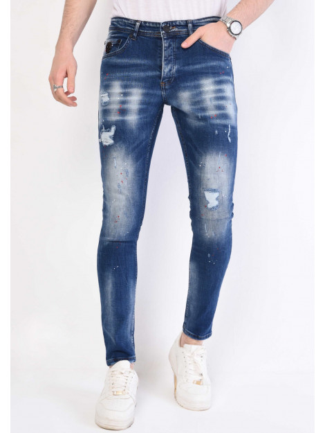 Local Fanatic Slim fit jeans met verfspatten stretch 1057 LF-DNM-1057 large Local Fanatic Slim fit jeans met verfspatten stretch 1057 LF-DNM-1057 large