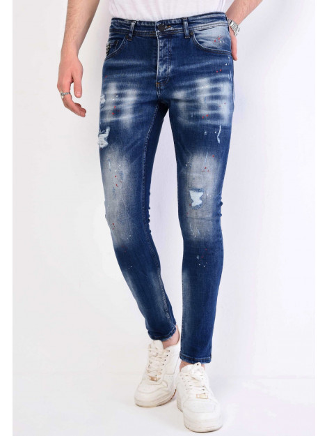 Local Fanatic Slim fit jeans met verfspatten stretch 1057 LF-DNM-1057 large Local Fanatic Slim fit jeans met verfspatten stretch 1057 LF-DNM-1057 large