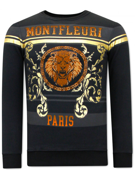 Montfleuri Sweater met print leeuw strass 3767 large