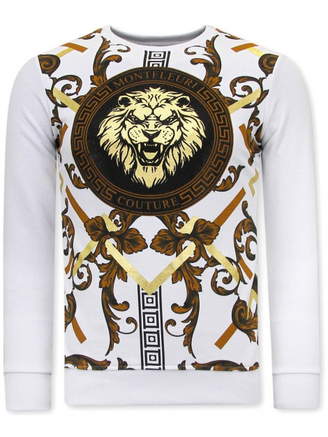 Montfleuri Sweater met print gouden leeuw 3728 large
