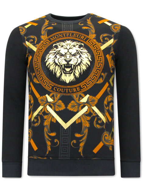 Montfleuri Sweater met print gouden leeuw 3728 large