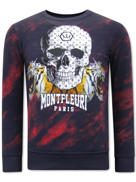 Montfleuri Sweater met print skull tiger 3680 large