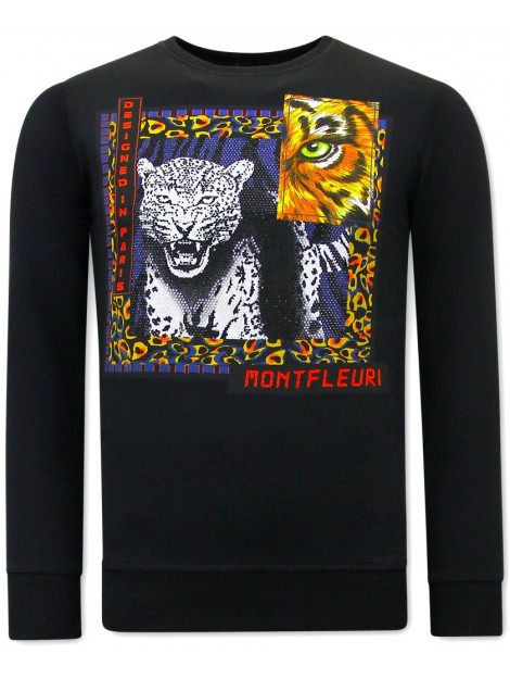 Montfleuri Sweater met print tiger poster 3627Z large