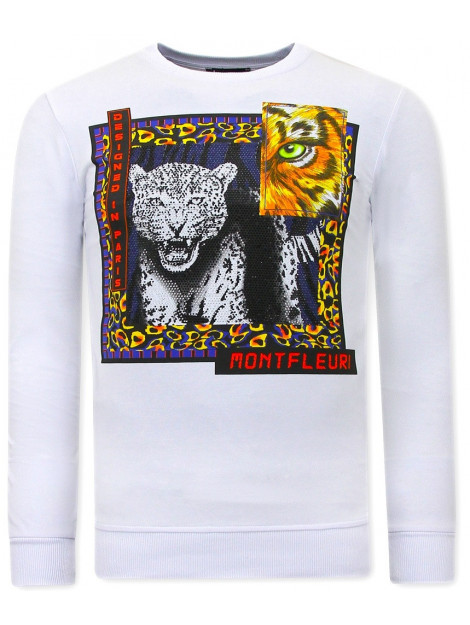 Montfleuri Sweater met print tiger poster 3627W large