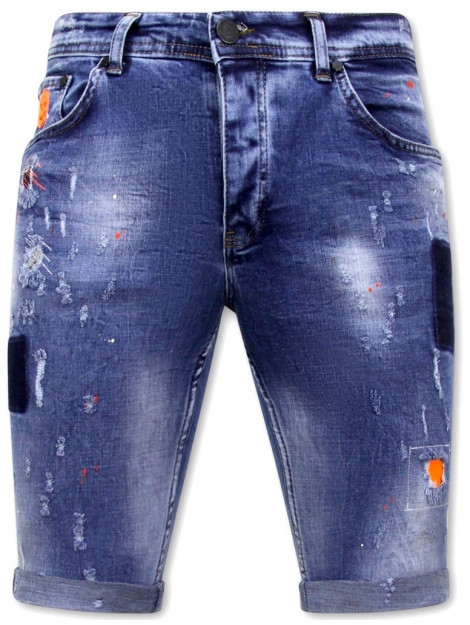 Local Fanatic Korte skinny broek met verfspatten 1008 LF-SHRT-1008 large