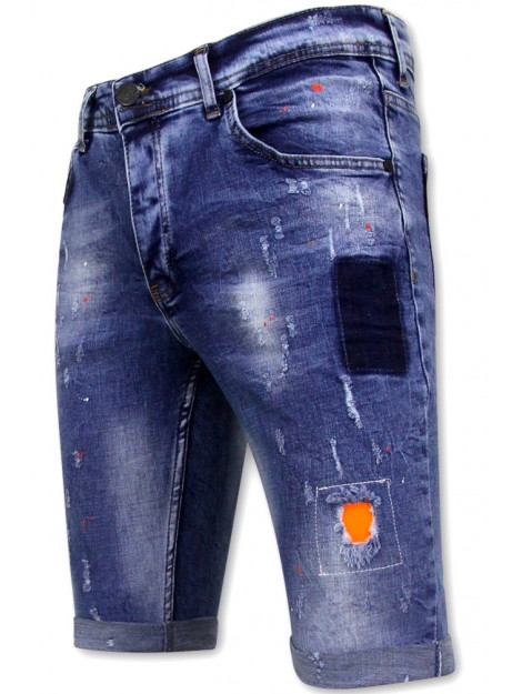 Local Fanatic Korte skinny broek met verfspatten 1008 LF-SHRT-1008 large