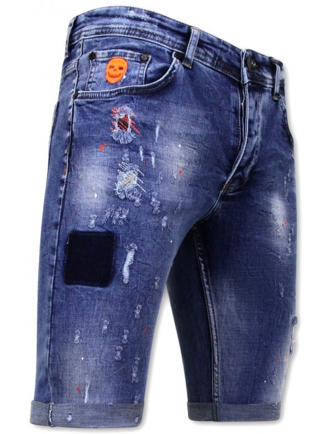 Local Fanatic Korte skinny broek met verfspatten 1008 LF-SHRT-1008 large