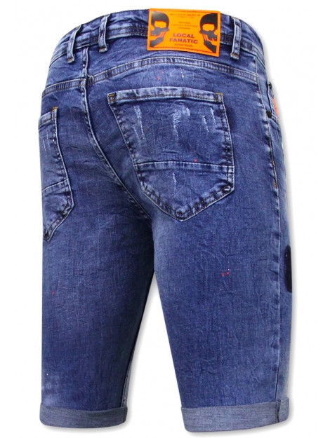 Local Fanatic Korte skinny broek met verfspatten 1008 LF-SHRT-1008 large
