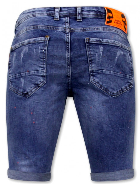Local Fanatic Korte skinny broek met verfspatten 1008 LF-SHRT-1008 large