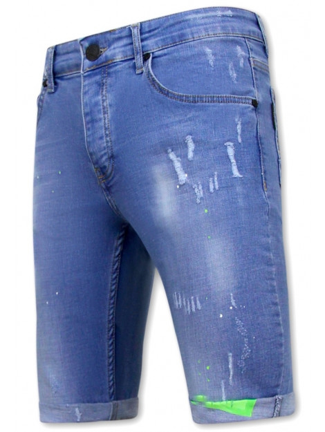 Local Fanatic Skinny korte broek met verfspatten 1027 LF-SHRT-1027 large Local Fanatic Skinny korte broek met verfspatten 1027 LF-SHRT-1027 large